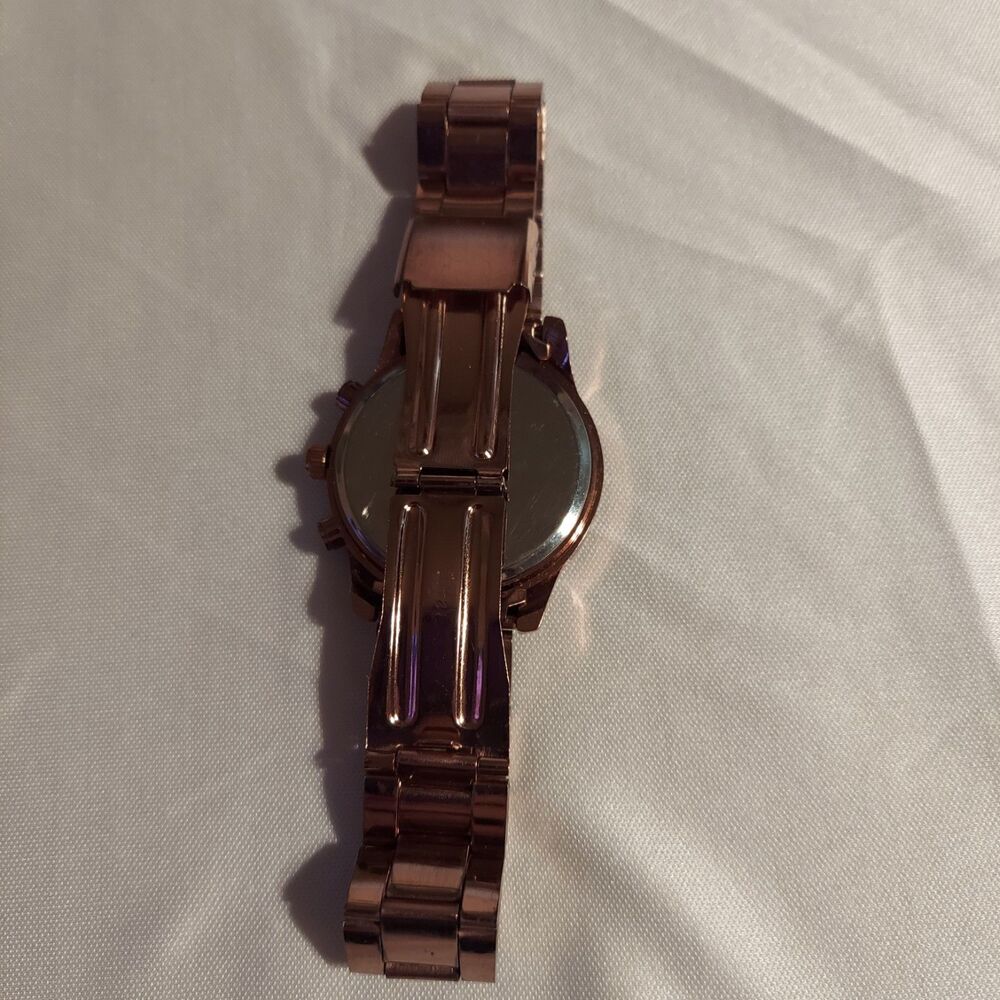 Geneva Watch Copper Color With Rhinestones For Parts ASIS - Picture 3 of 3